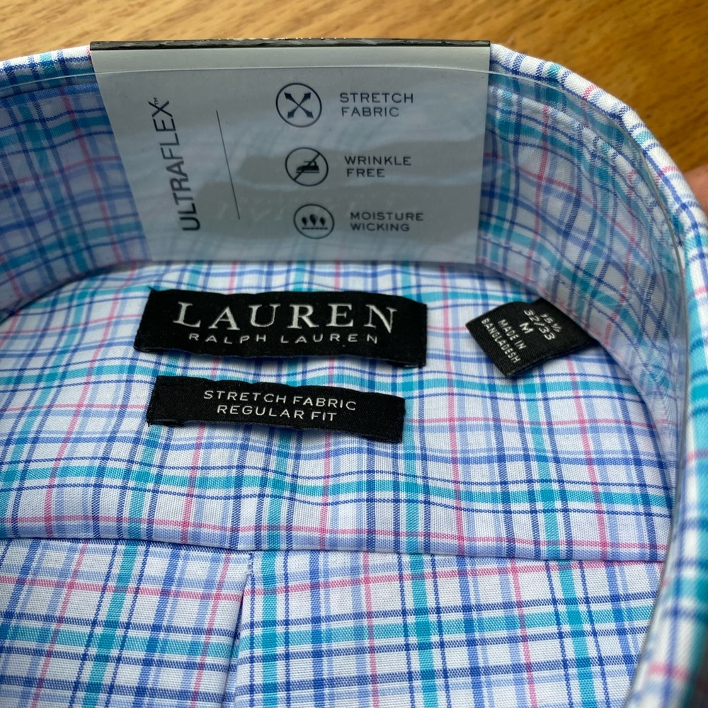 New w tags Lauren Men’s dress shirt ultra flex size M - Picture 4 of 7